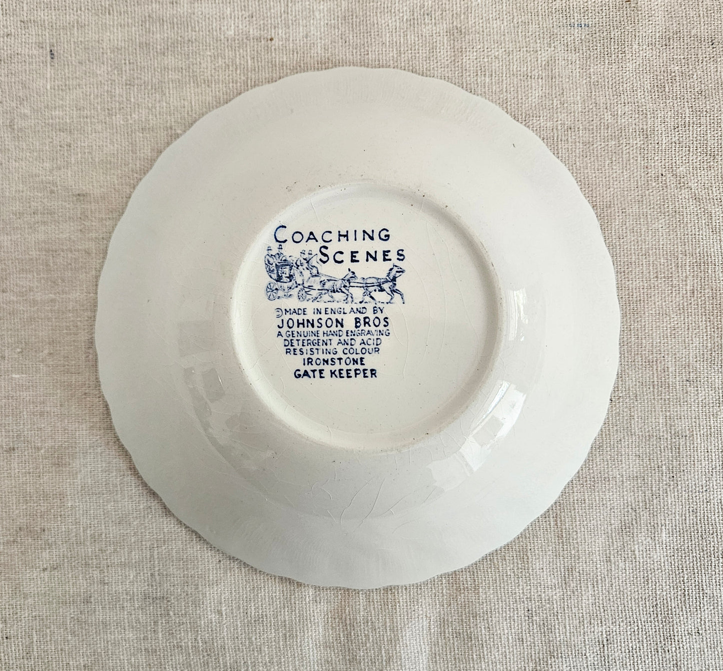 Johnson Bros. of England Coaching Scenes Gatekeeper Ironstone Bowl