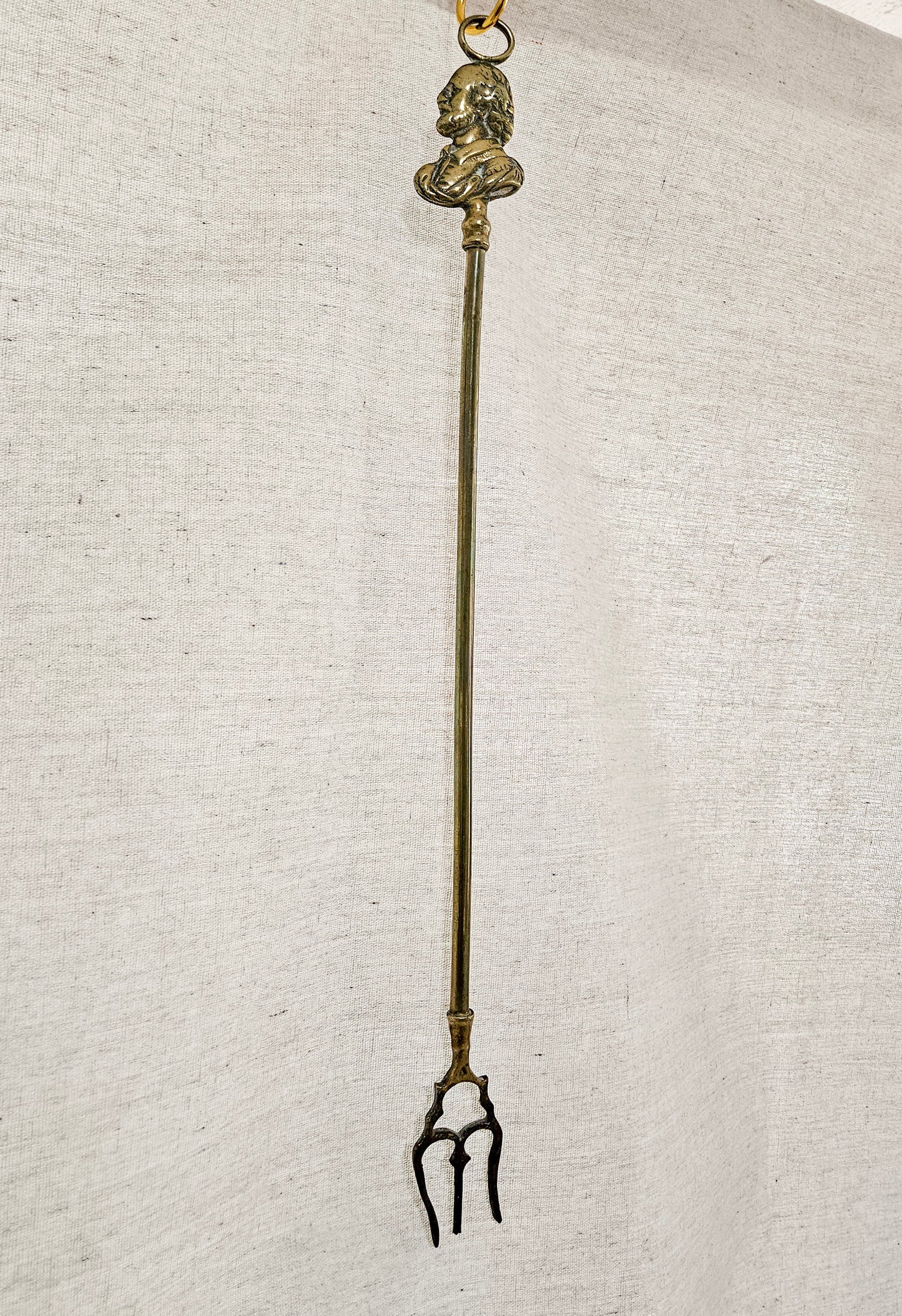 Vintage William Shakespeare Brass Poker Toasting Fireplace Fork