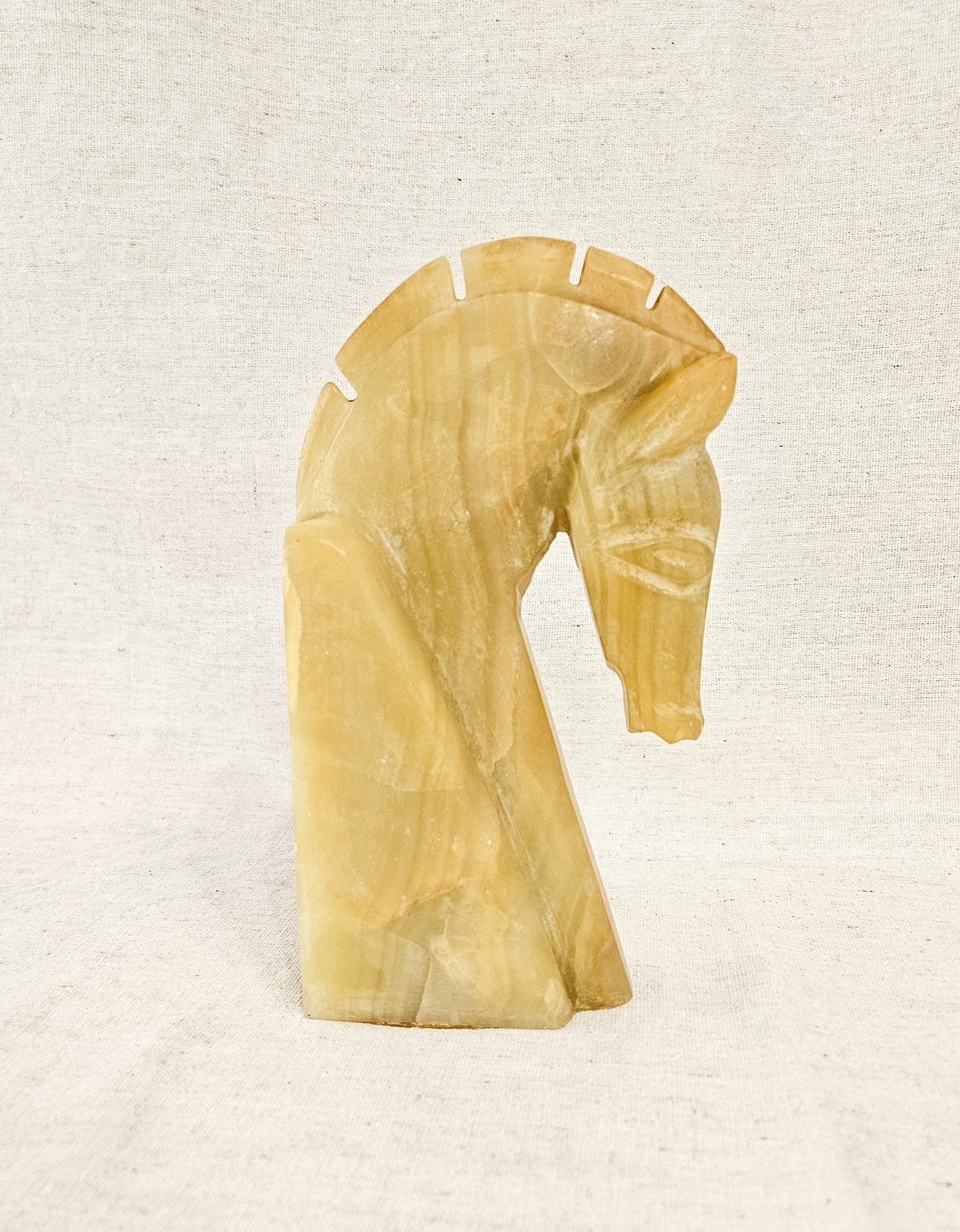 Onyx Horse Head Bookend 1970s