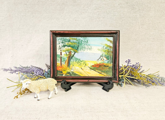 Miniature Oil on Board Framed Country Landscape Art