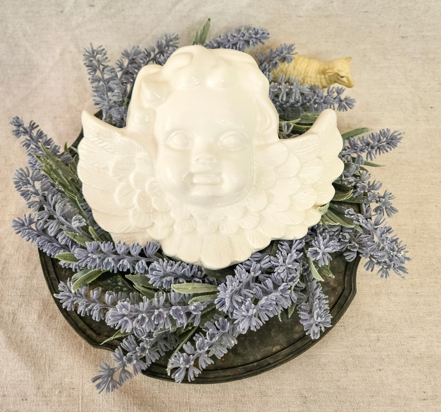 Cherub Face Ceramic Wall Hanging