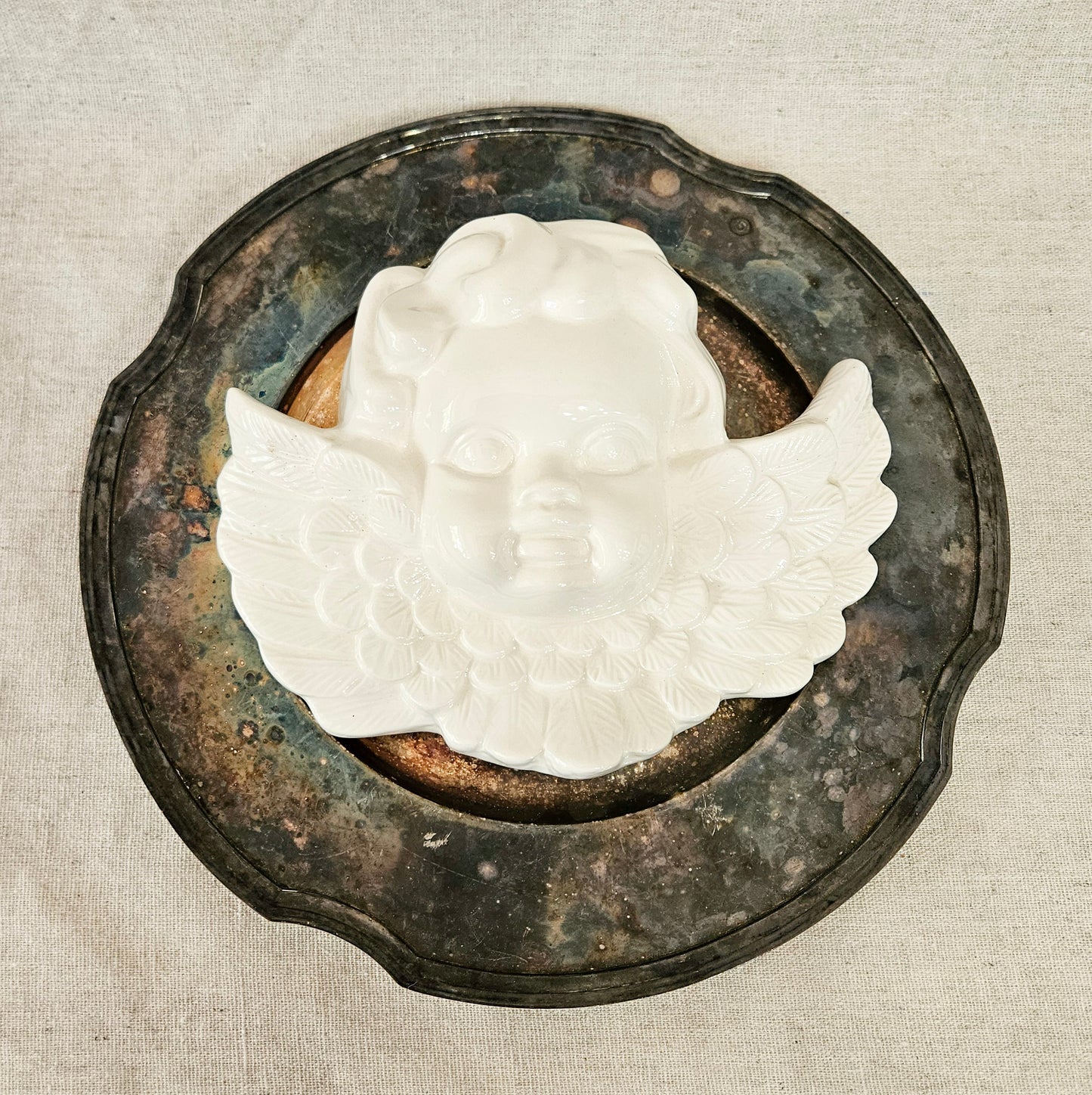 Cherub Face Ceramic Wall Hanging