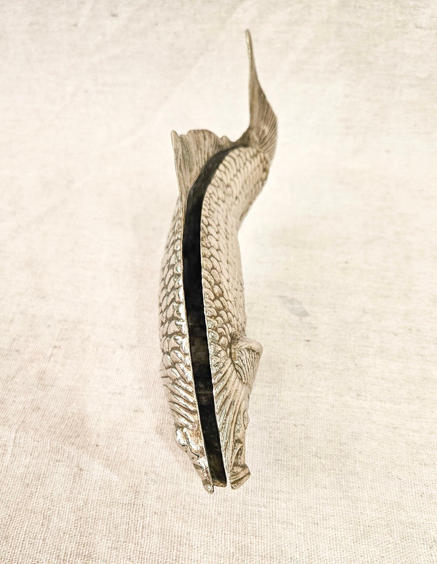 Mid-century Koi Fish Letter Holder Japanese Carp Silver Plated