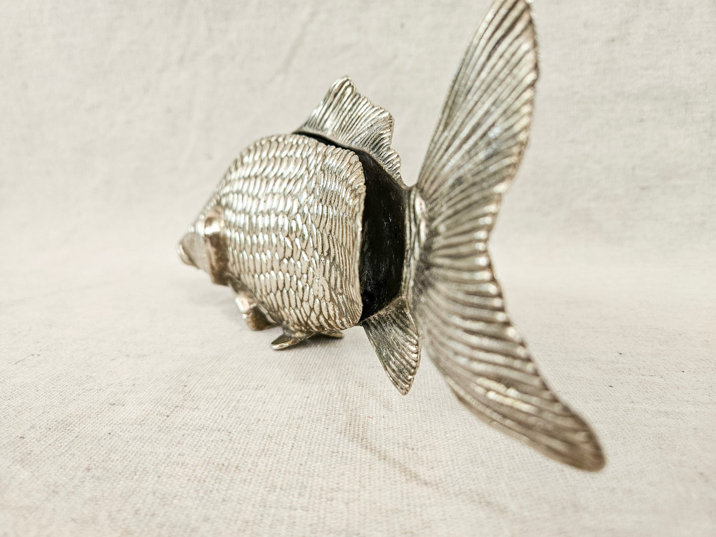 Mid-century Koi Fish Letter Holder Japanese Carp Silver Plated