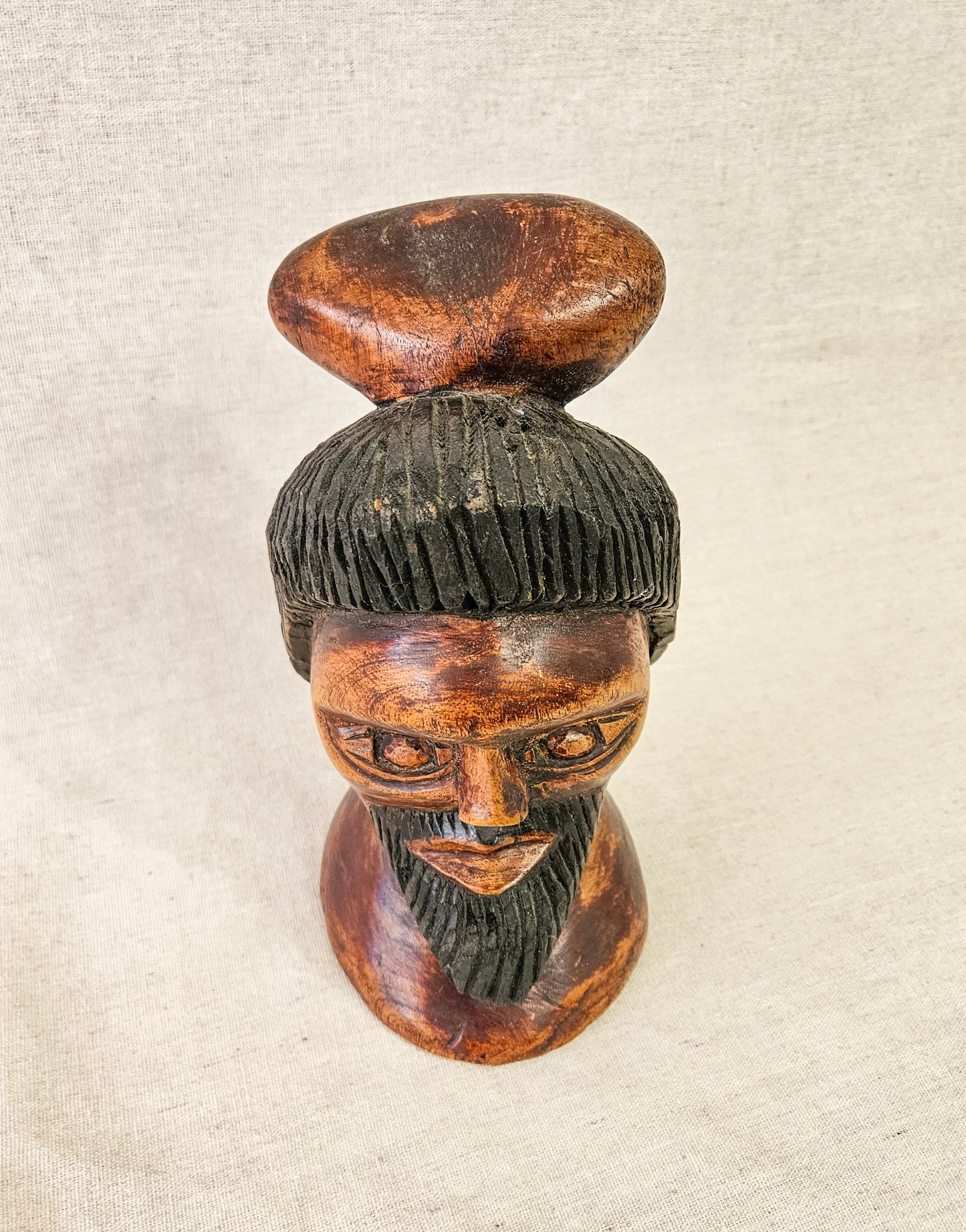 Jamaican Rasta Wooden Carved Bust Folk Art