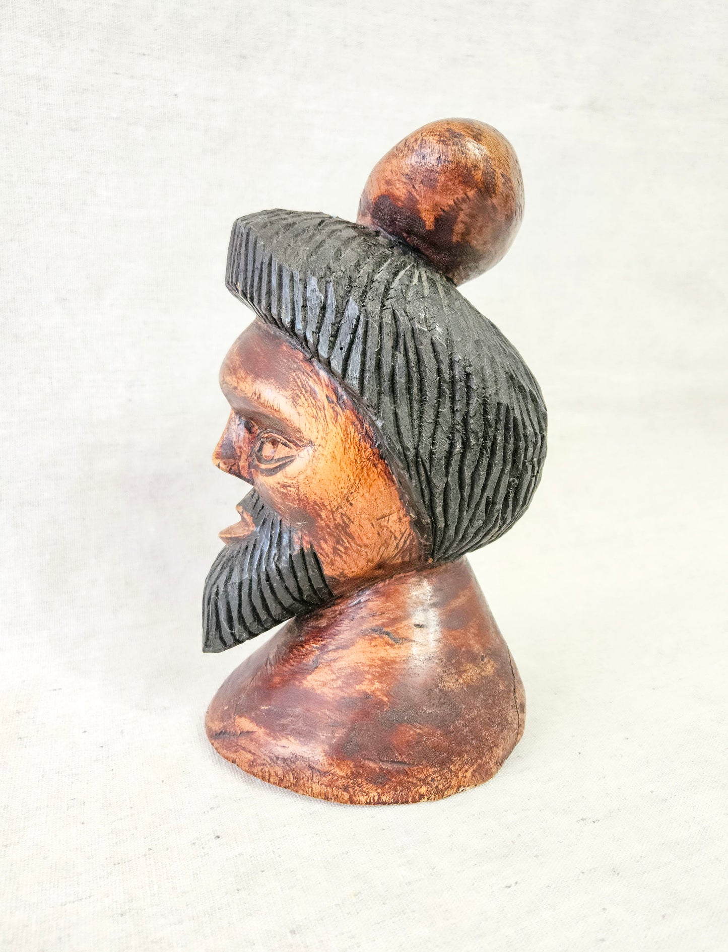 Jamaican Rasta Wooden Carved Bust Folk Art