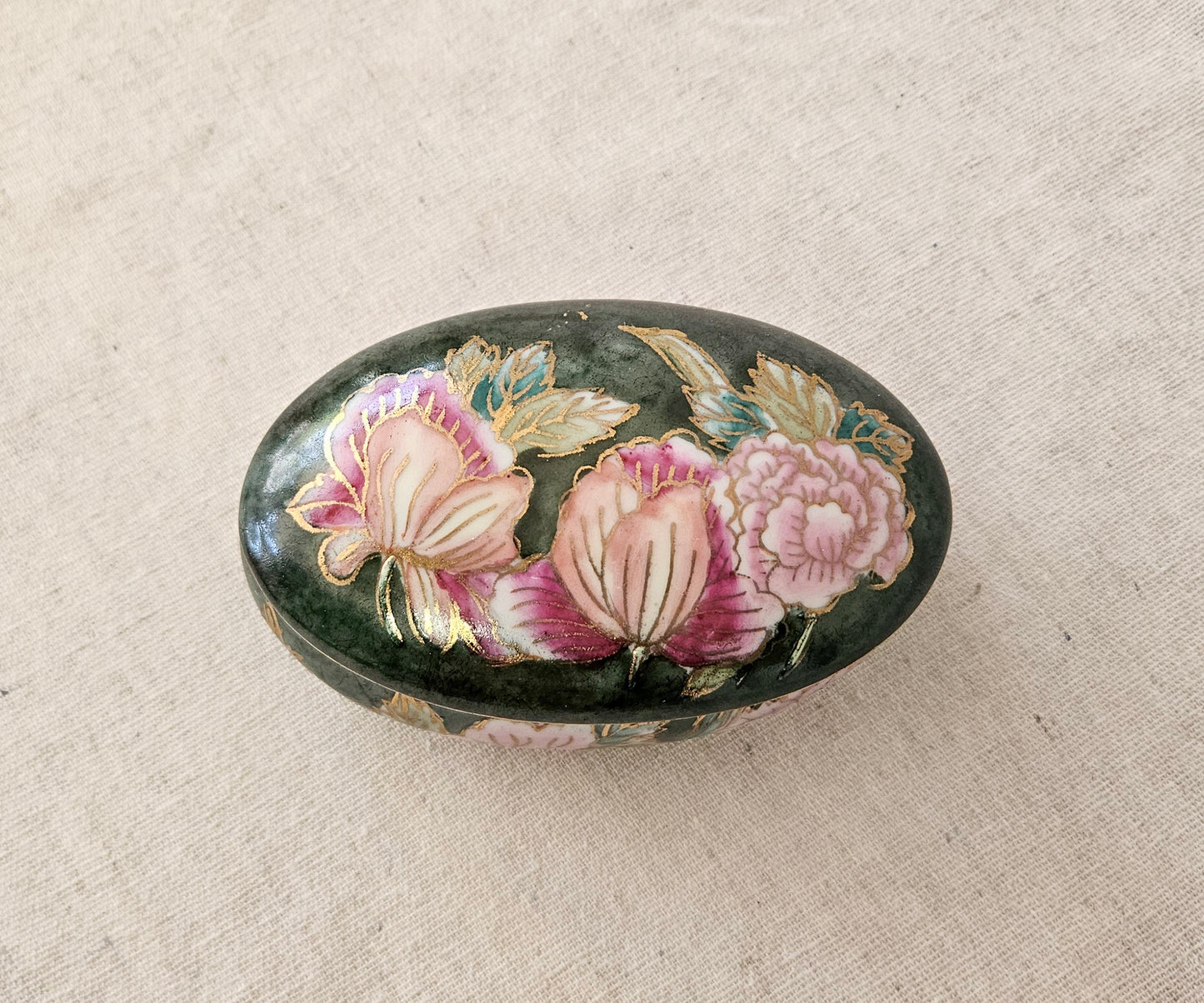 Andrea Sadek Hand Painted Porcelain Trinket Box