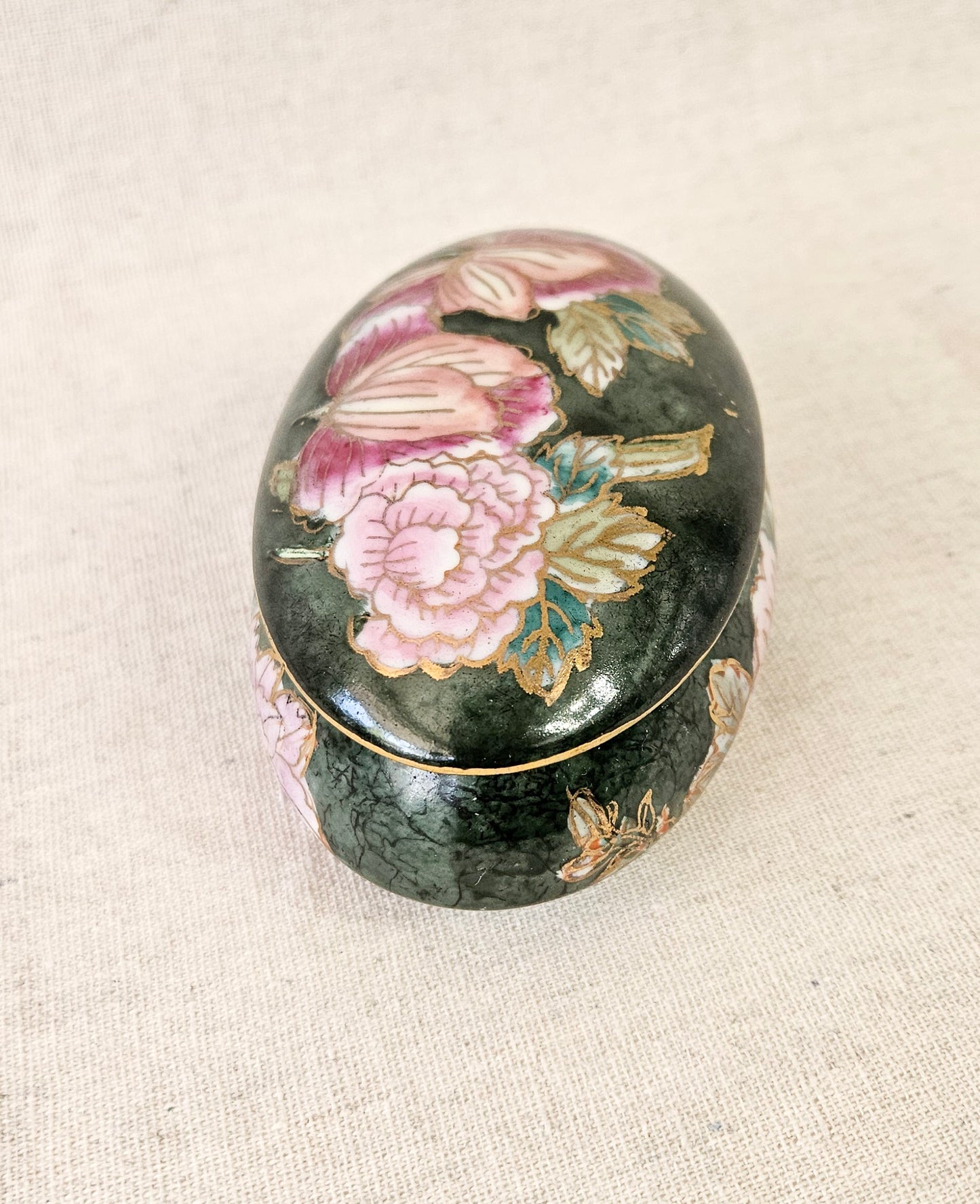 Andrea Sadek Hand Painted Porcelain Trinket Box