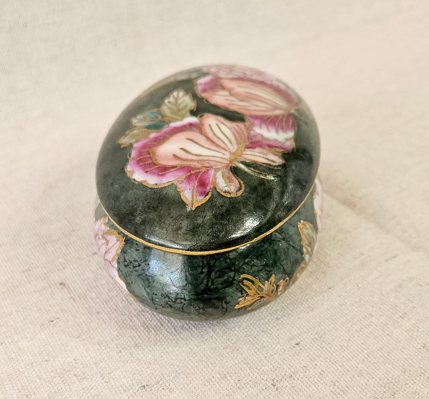 Andrea Sadek Hand Painted Porcelain Trinket Box