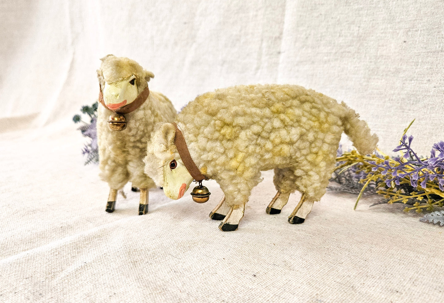 German Matchstick Wooly Sheep Pair