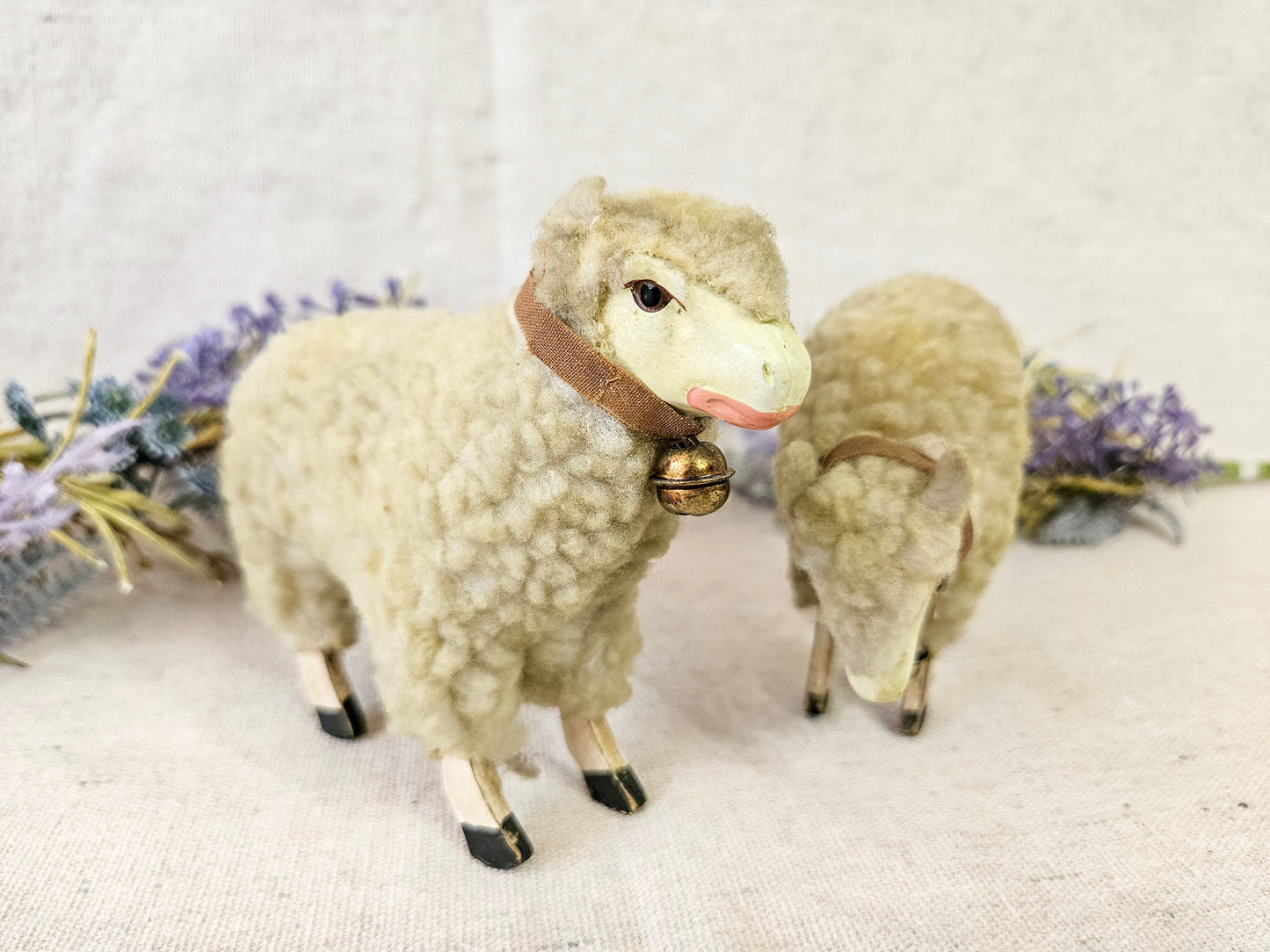 German Matchstick Wooly Sheep Pair