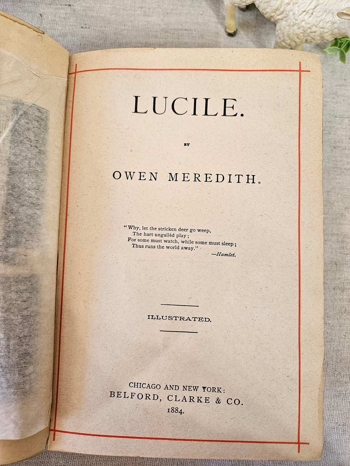 1884 Lucile by Owen Meredith, Antique Poetry Book