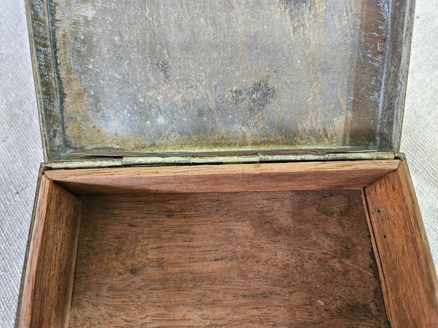 Vintage Etched Brass Chinese Cigarette Box