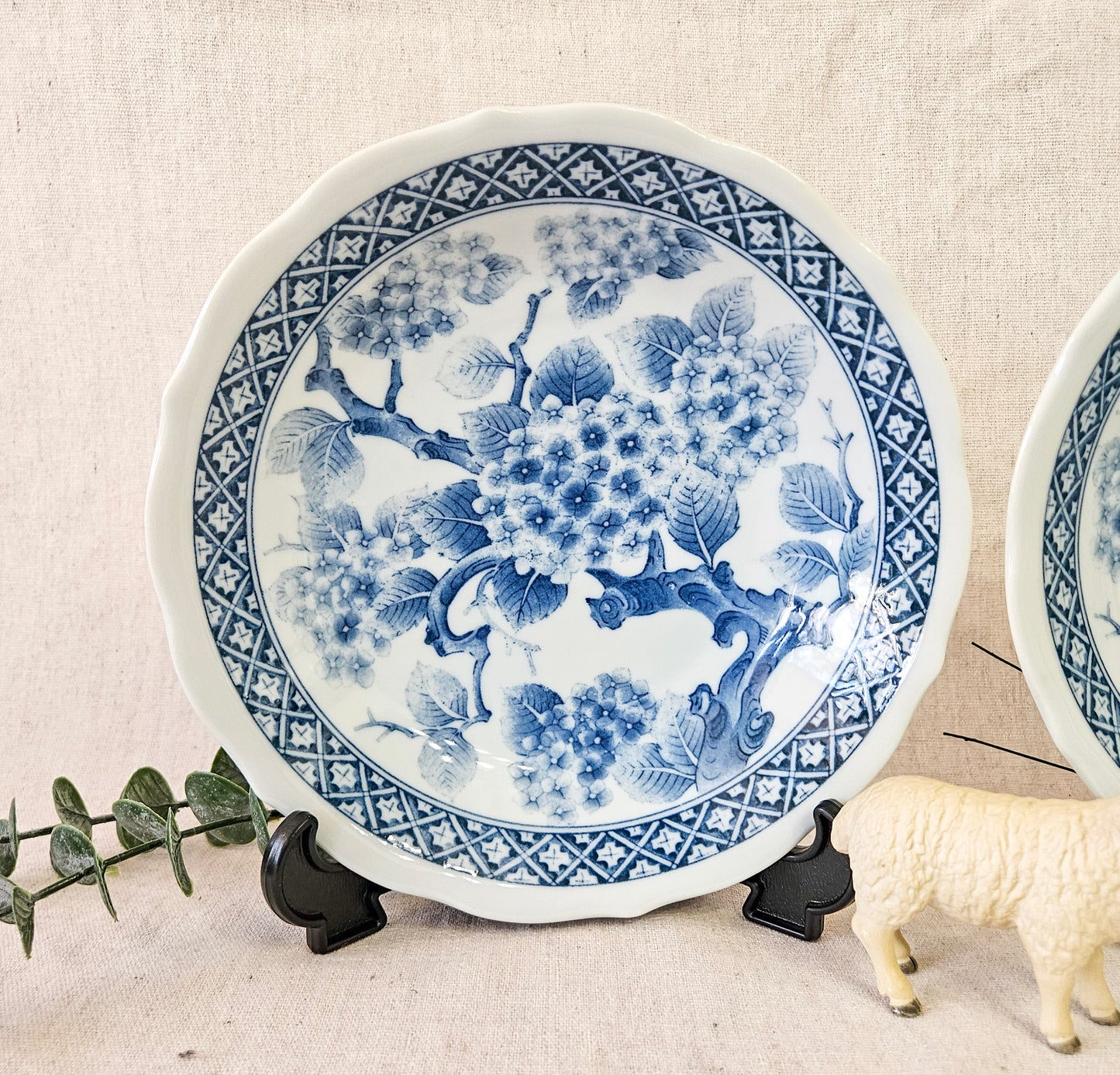 Japan Ajisai Hydrangea Flower Ceramic Soup Ramen Bowls