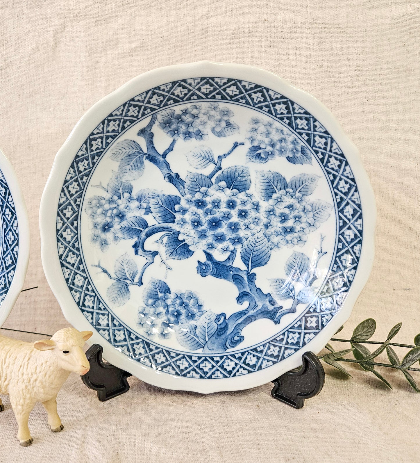 Japan Ajisai Hydrangea Flower Ceramic Soup Ramen Bowls