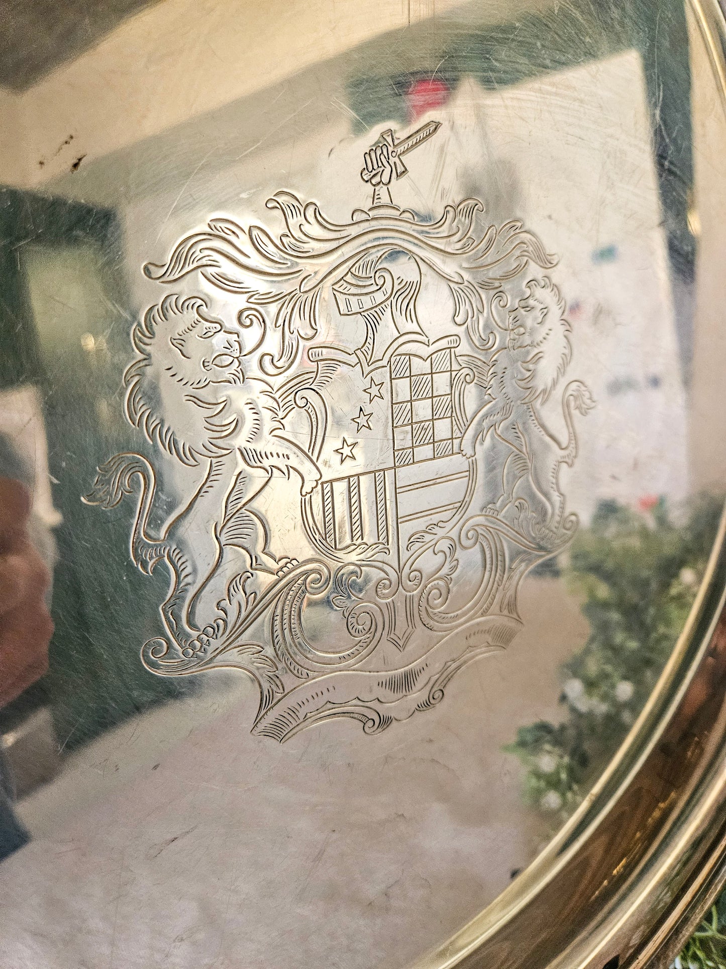 Heraldic Crested Silverplate Armorial  Tray