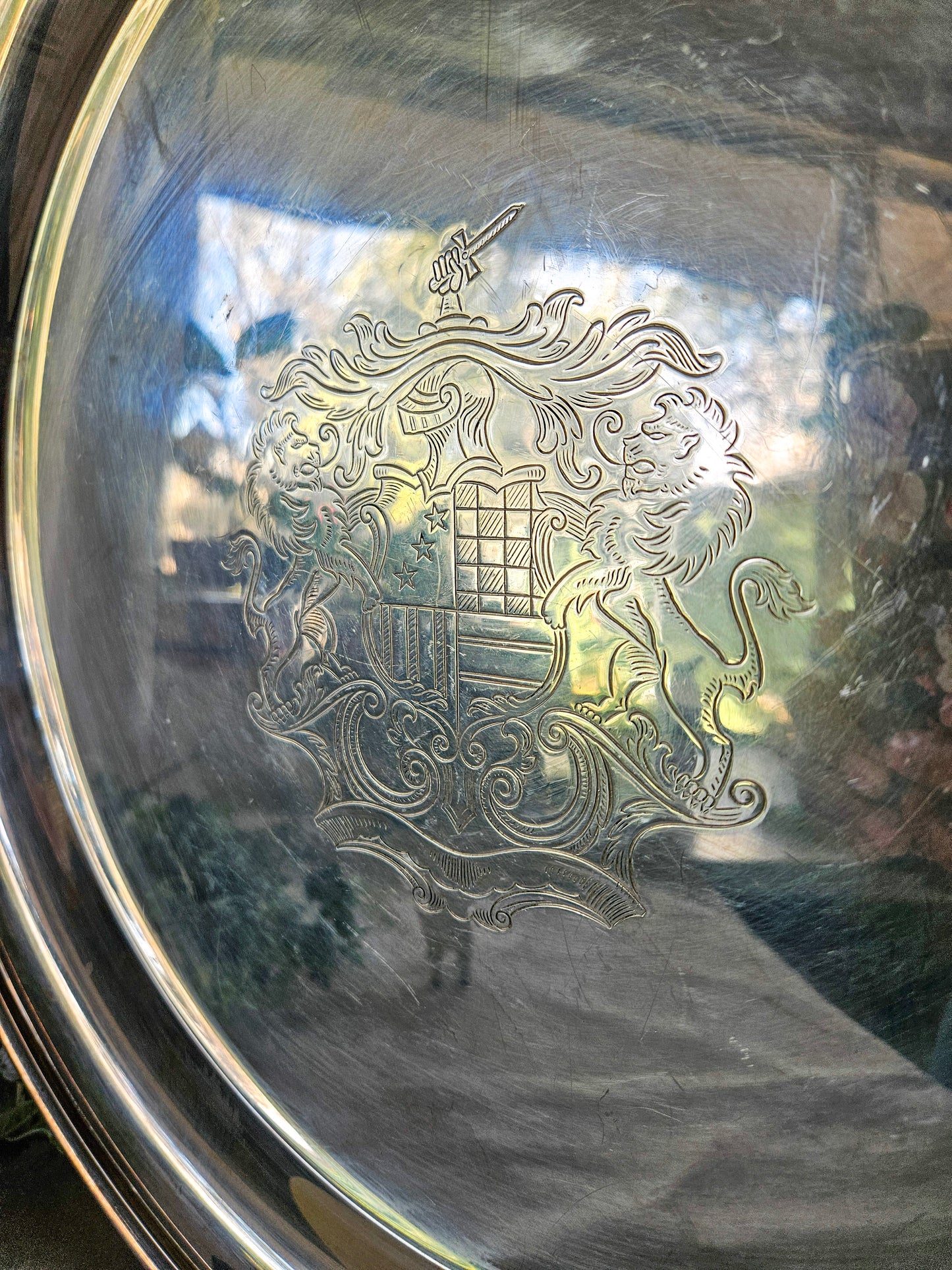 Heraldic Crested Silverplate Armorial  Tray