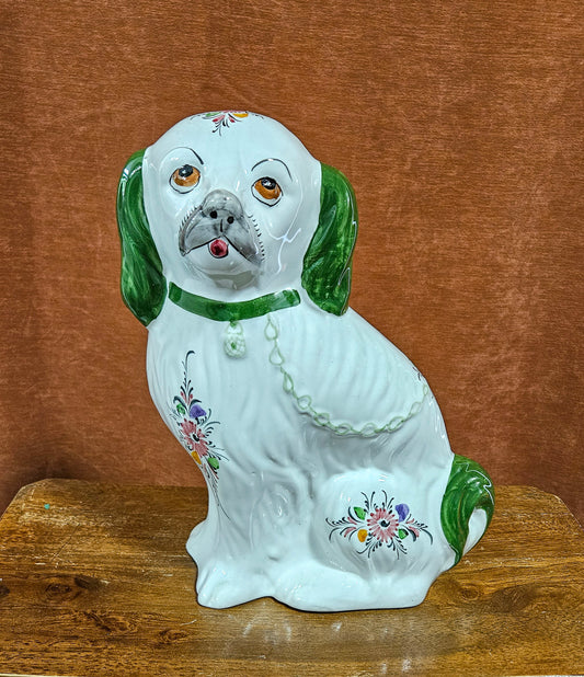 Staffordshire Style Ceramic Spaniel Dog Statue Portugal RC&CL (RCCL)