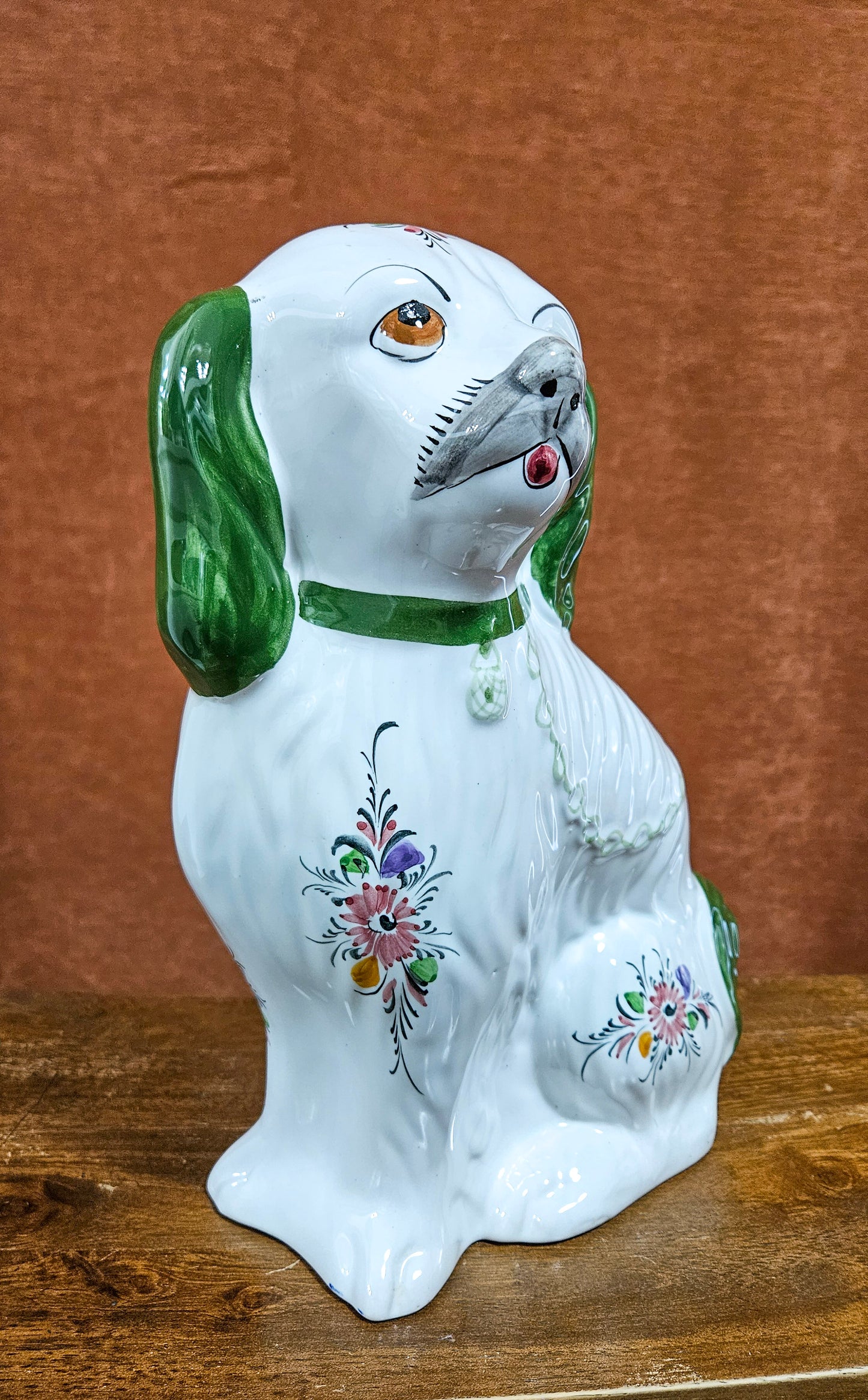 Staffordshire Style Ceramic Spaniel Dog Statue Portugal RC&CL (RCCL)