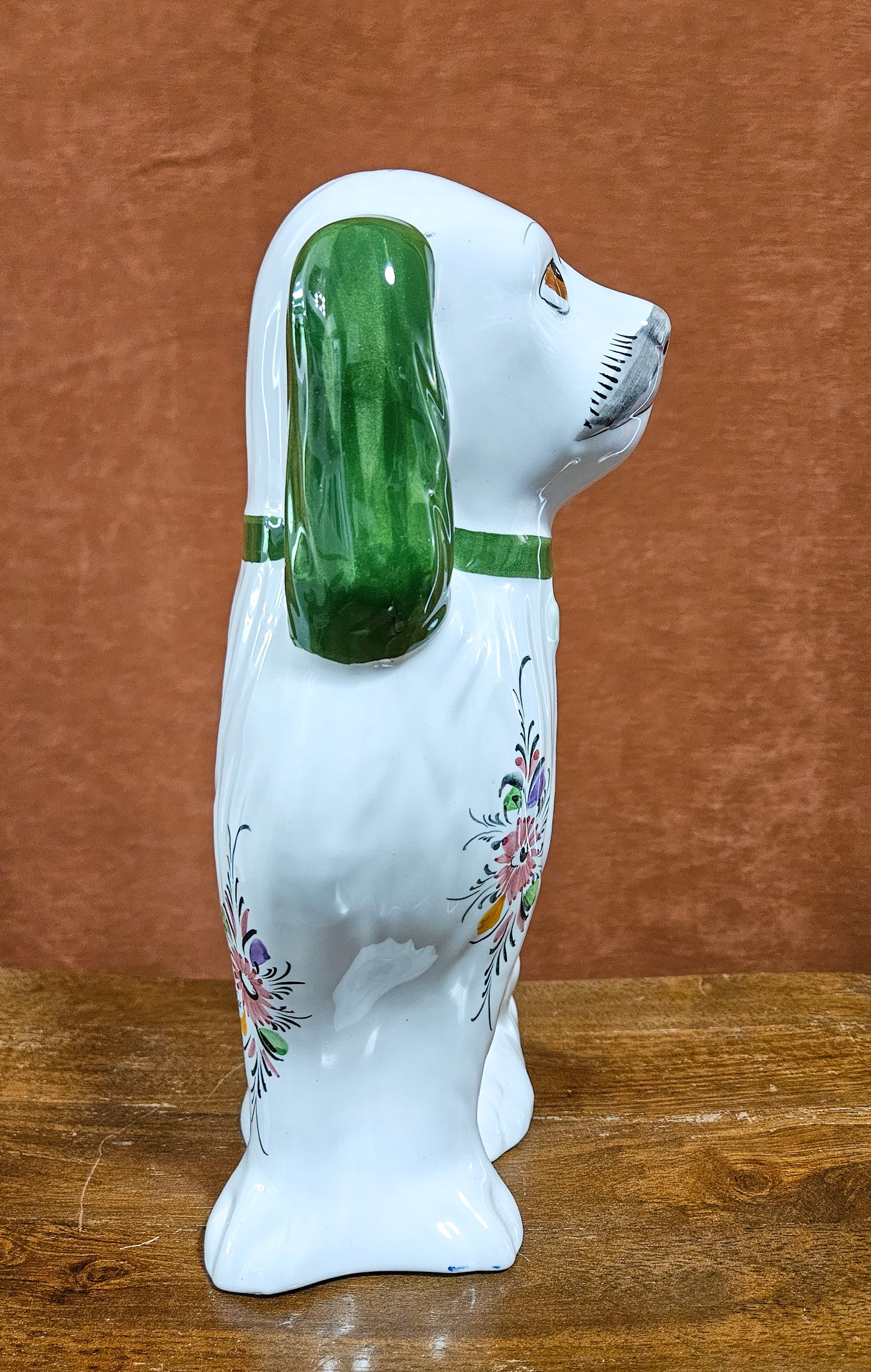 Staffordshire Style Ceramic Spaniel Dog Statue Portugal RC&CL (RCCL)