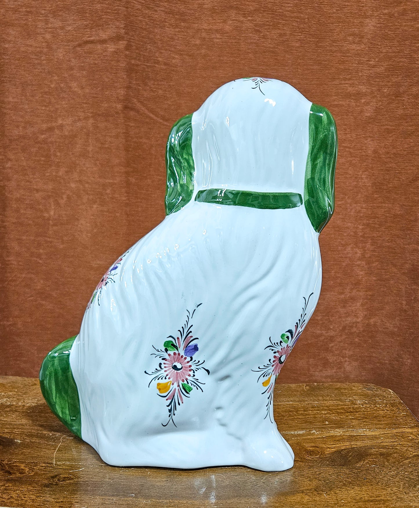 Staffordshire Style Ceramic Spaniel Dog Statue Portugal RC&CL (RCCL)
