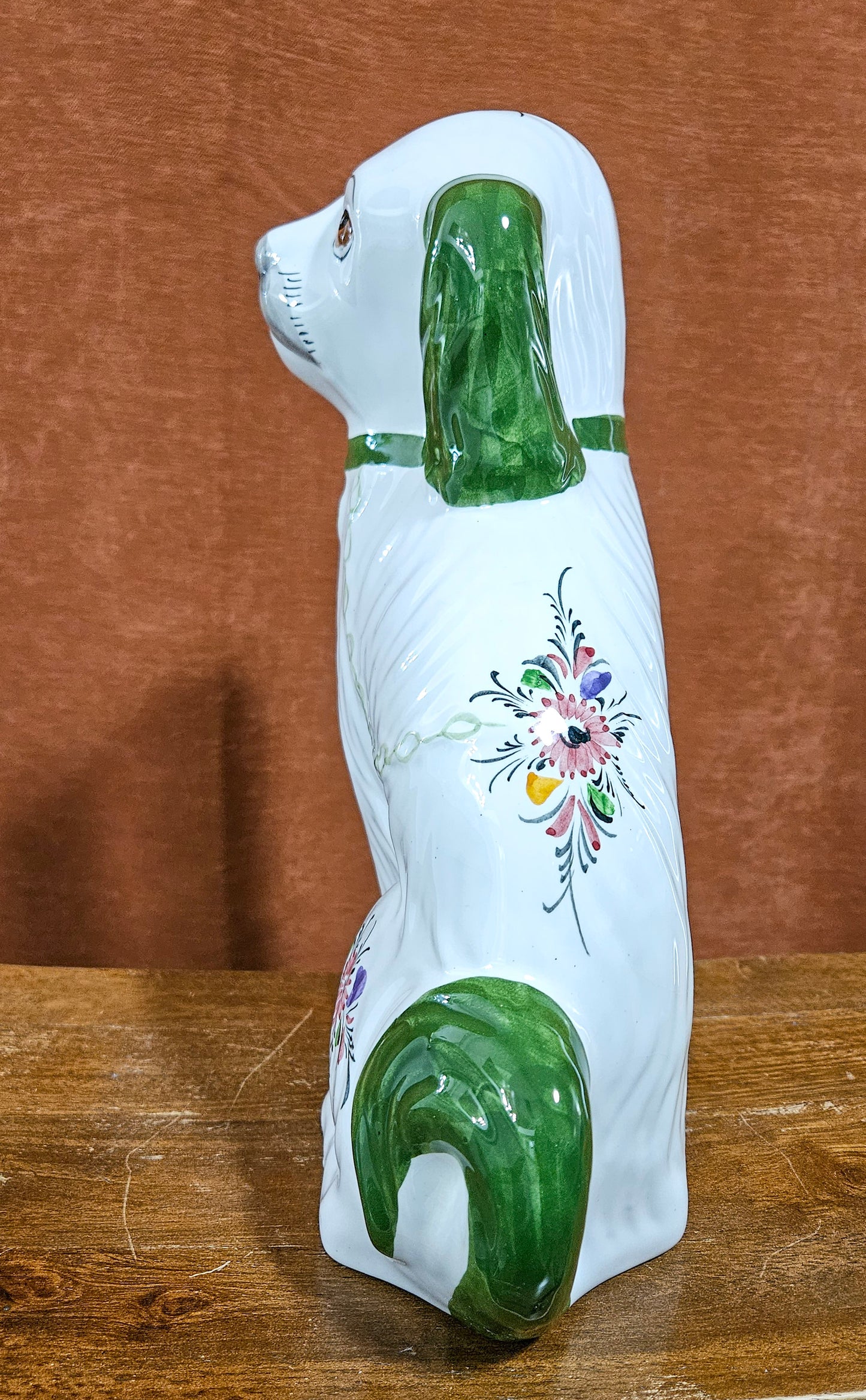 Staffordshire Style Ceramic Spaniel Dog Statue Portugal RC&CL (RCCL)