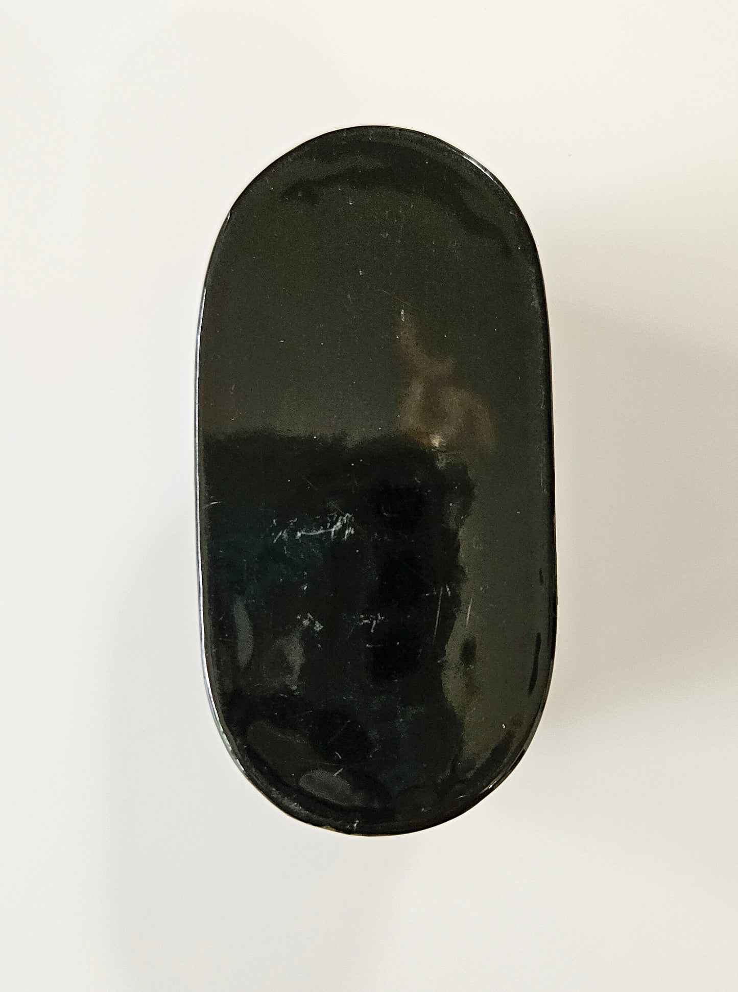 USSR Russian Fedoskino Hand Painted Black Lacquer Trinket Box, Alenky Flower