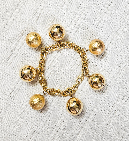 Vintage Napier Chunky Ball Charm Bracelet
