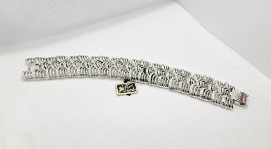 Vintage Coro Pegasus Silver-tone Modernist Link Bracelet