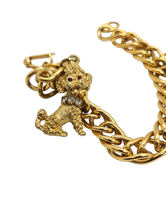 Vintage HOBCO Starter Gold tone Charm Bracelet, House of Borvani