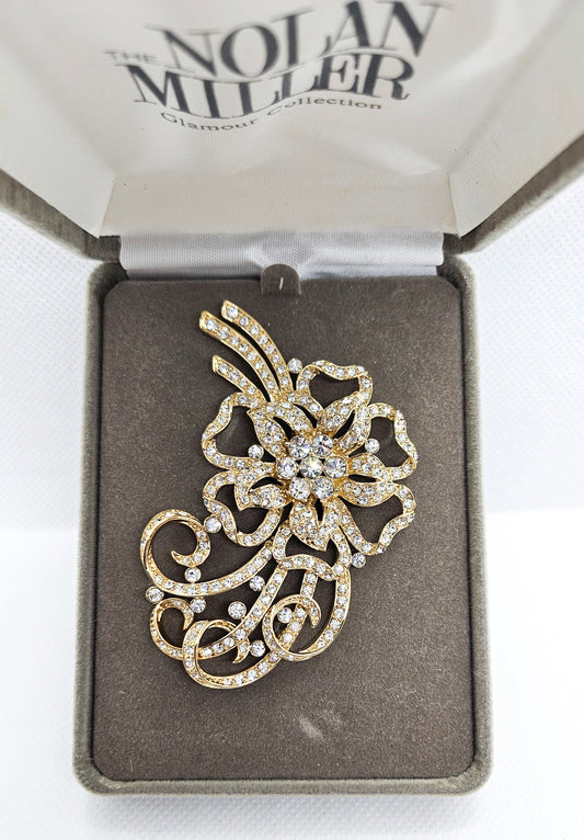 Nolan Miller Sevilla Flower Brooch Gold-tone